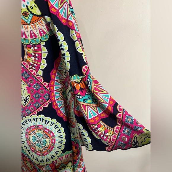 2B Together Bright Medallion Bohemian Dress Size Small - Picture 4 of 7